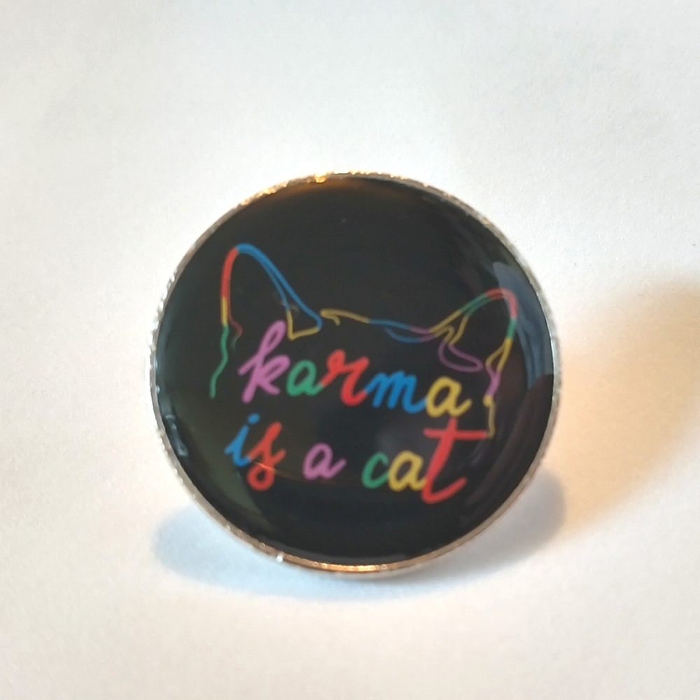🧁 3/$30 Karma Is A Cat Taylor Swift Lyric Enamel Pin NEW